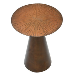 Luxury White Marble Top Side Table with Conical Polished Gold Base