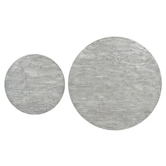 Minimalist Round Wooden Accent Center Table Set with Column Pedestal Base