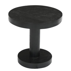 Minimalist Round Wooden Accent Center Table Set with Column Pedestal Base