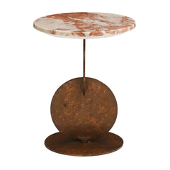 Neo Modern Accent Table with Stone Finish Top