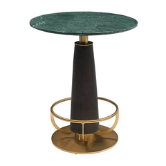 Round Bar Table – Panther Emerald Look & Gold Base | Furniba