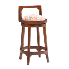 Wooden Bar Chair with Cushioned Seat & Footrest