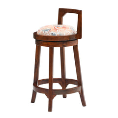 Wooden Bar Chair with Cushioned Seat & Footrest