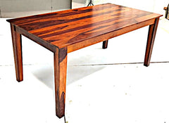 Solid Sheesham Wood 6-Seater Dining Table Set with Built-in Drawer & Cane Back Chairs