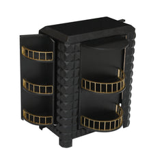 Wooden Bar Cabinet with 3D Diamond Carved Doors | Furniba