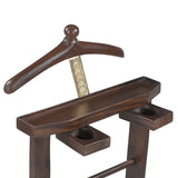 Wooden Valet Stand with Accessory Trays & Shoe Rack | Furniba