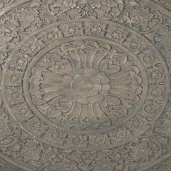 Large Hand-Carved Wooden Headboard Wall Art Panel in Grey Finish