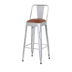 White Metal Bar Chair – Riverton Leather-Look Seat | Furniba