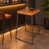 Wooden Bar Table – Square Top with Black Metal Frame | Furniba