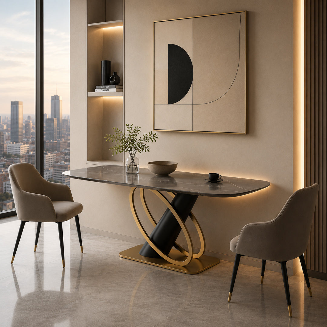Aladdin Gold &  Marble Dining Table