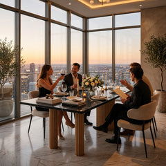 Venom Contemporary Marble Dining Table