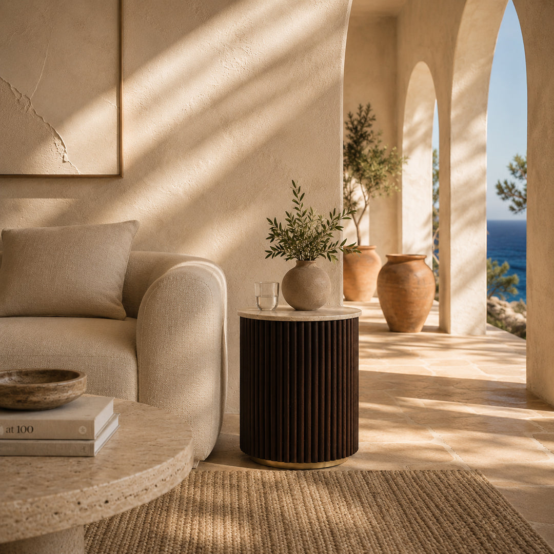 Charlie Fluted Marble Side Table