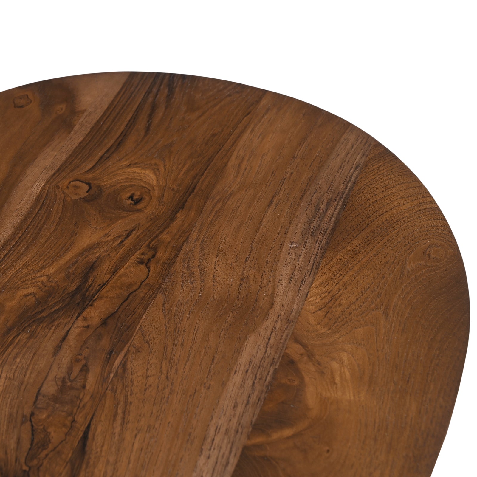 Mid-Century Modern Solid Wood Round Tripod  Side Table with Dark Walnut Finish