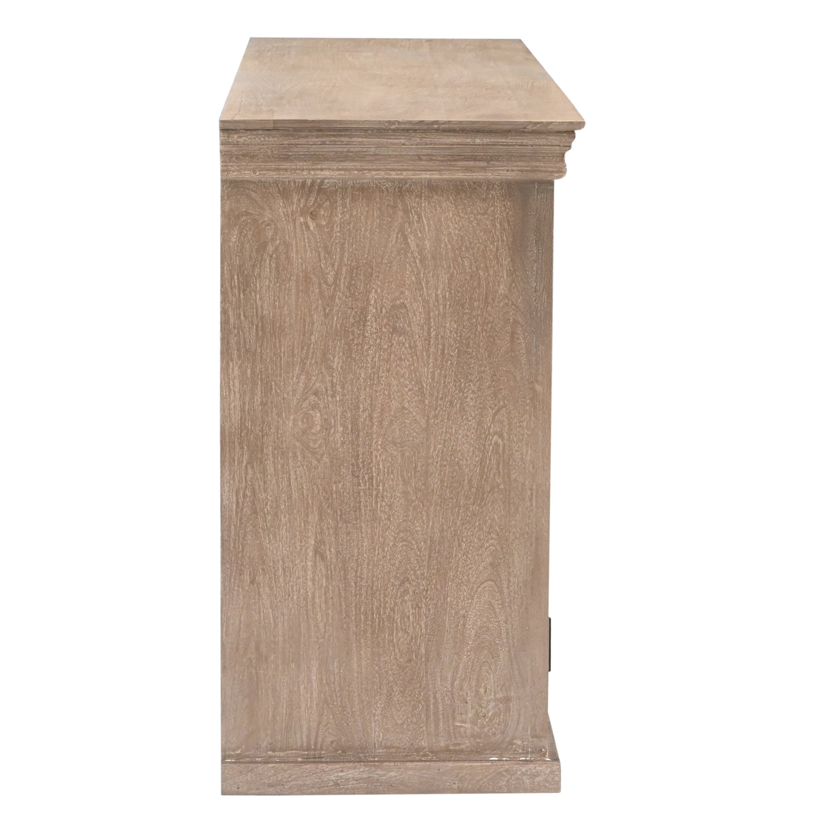 Large Hand-Carved Wooden 4-Door Sideboard  Storage Cabinet