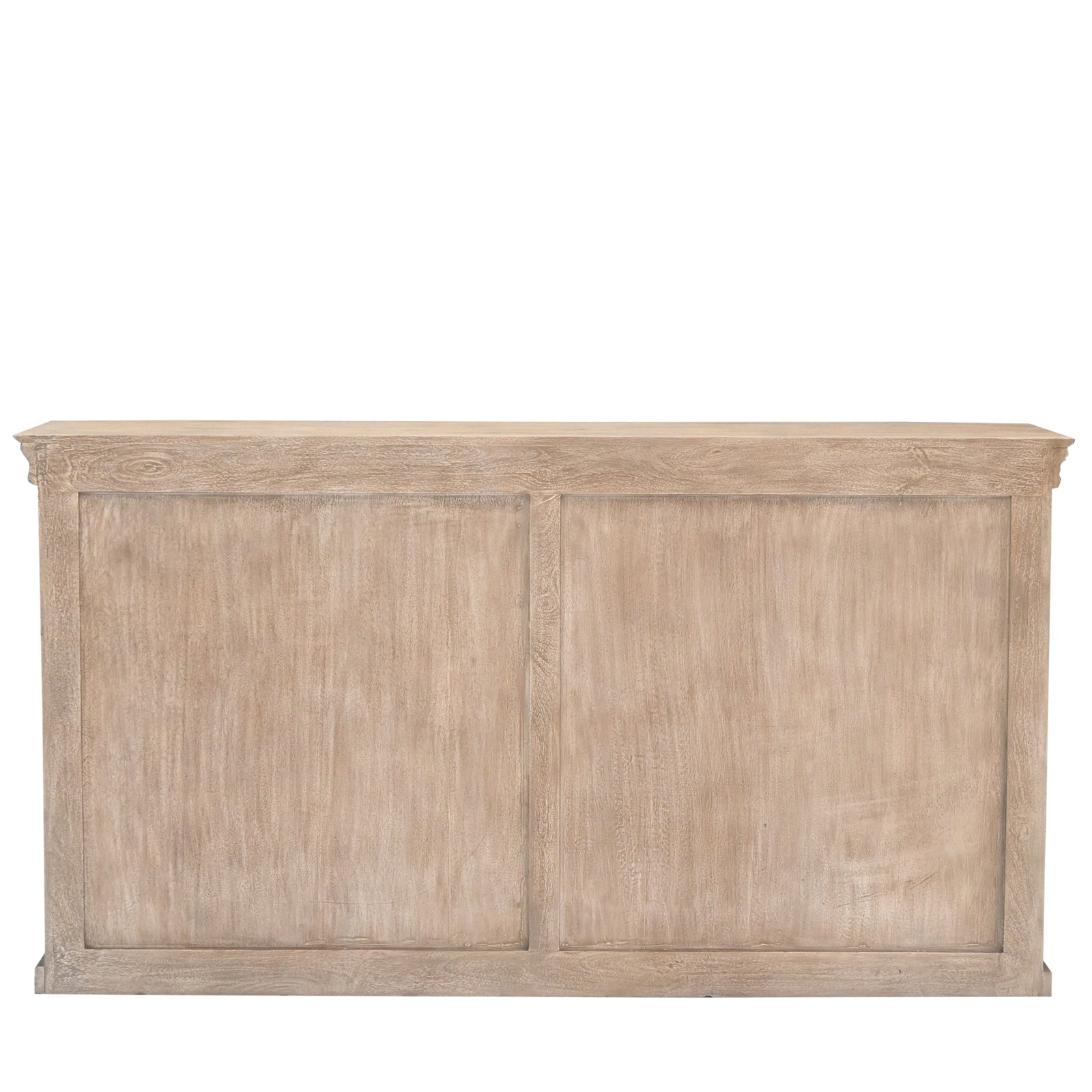 Large Hand-Carved Wooden 4-Door Sideboard  Storage Cabinet