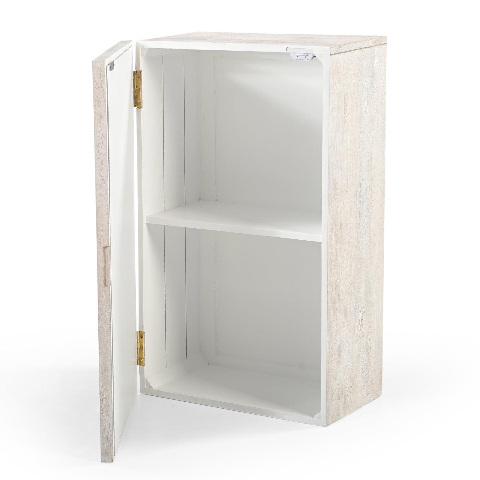 Hand-Carved Wooden Wall-Mounted Mirrored  Key & Storage Cabinet
