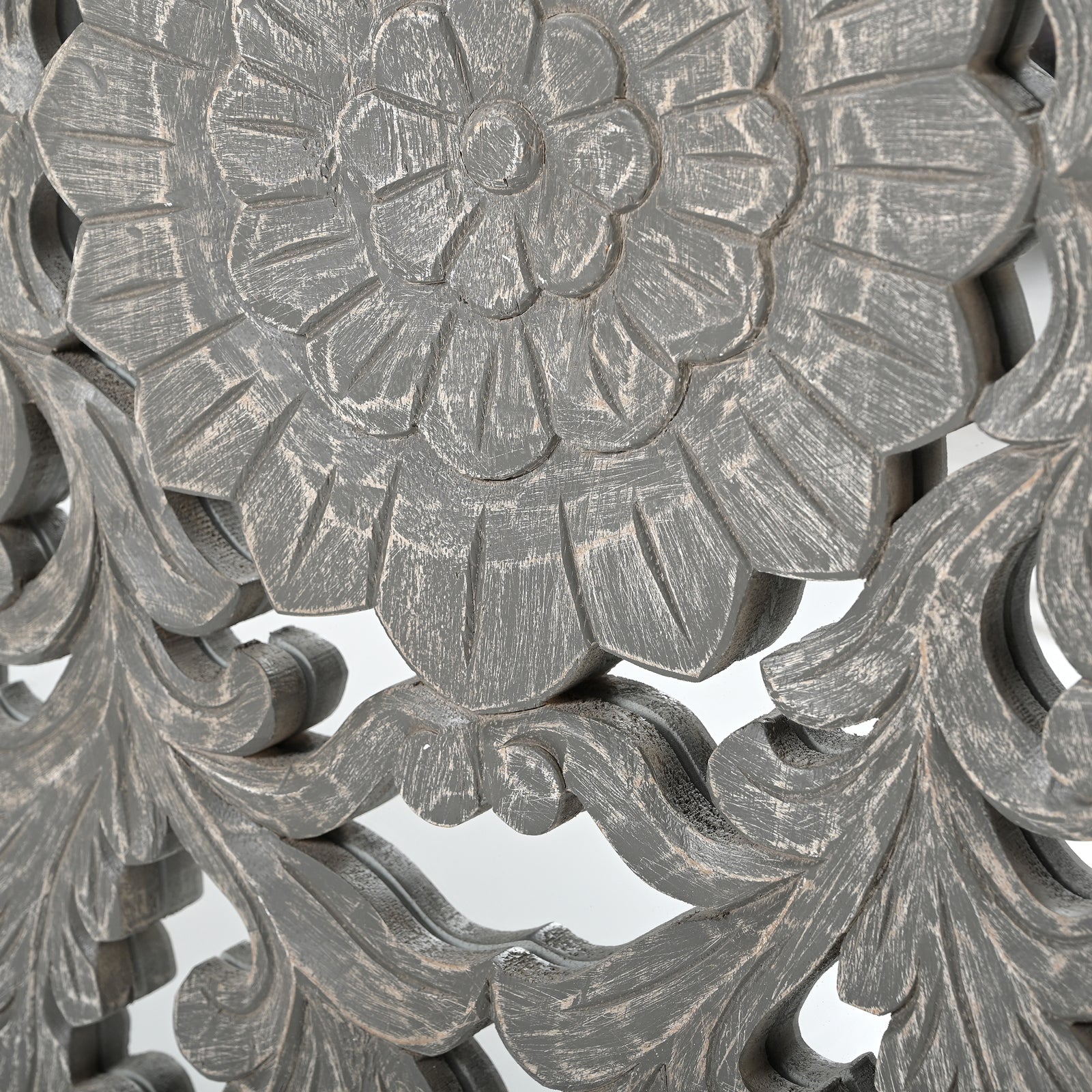 Hand-Carved Wooden Wall-Mounted Mirrored  Key & Storage Cabinet