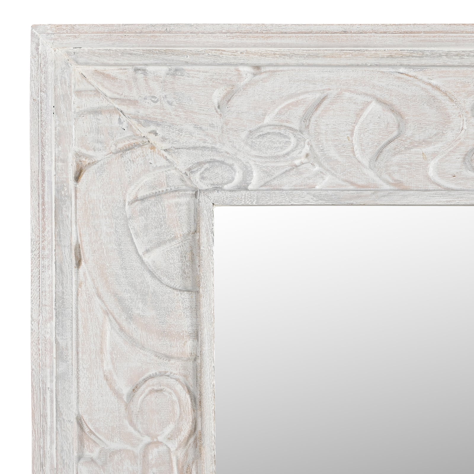 Large Hand-Carved Wooden Full-Length  Floor Wall Mirror