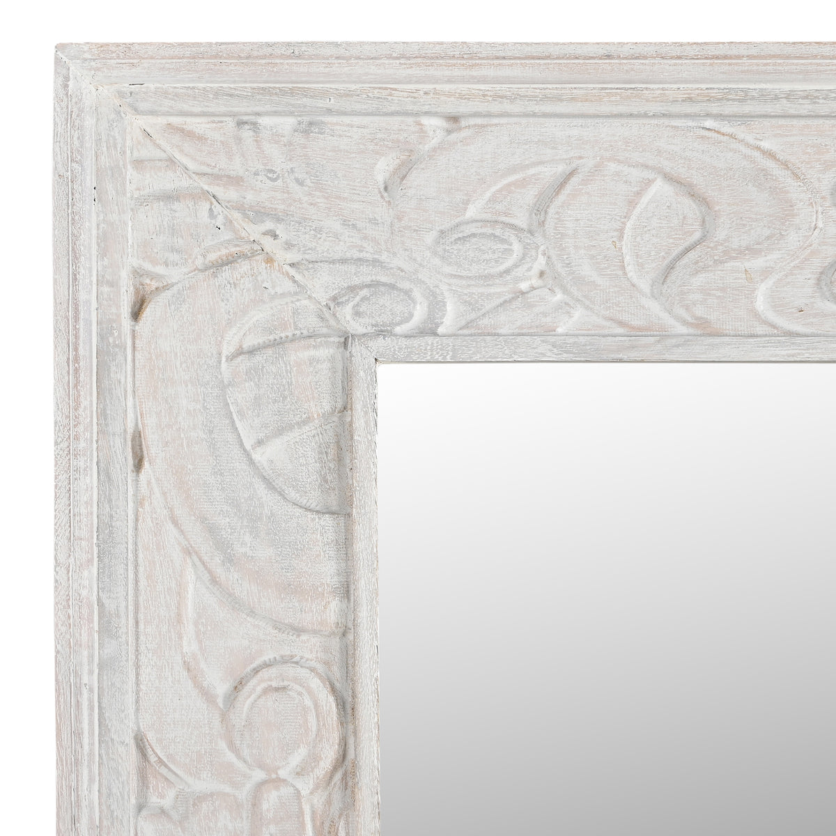 Large Hand-Carved Wooden Full-Length  Floor Wall Mirror