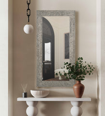 Large Hand-Carved Wooden Full-Length  Floor Wall Mirror