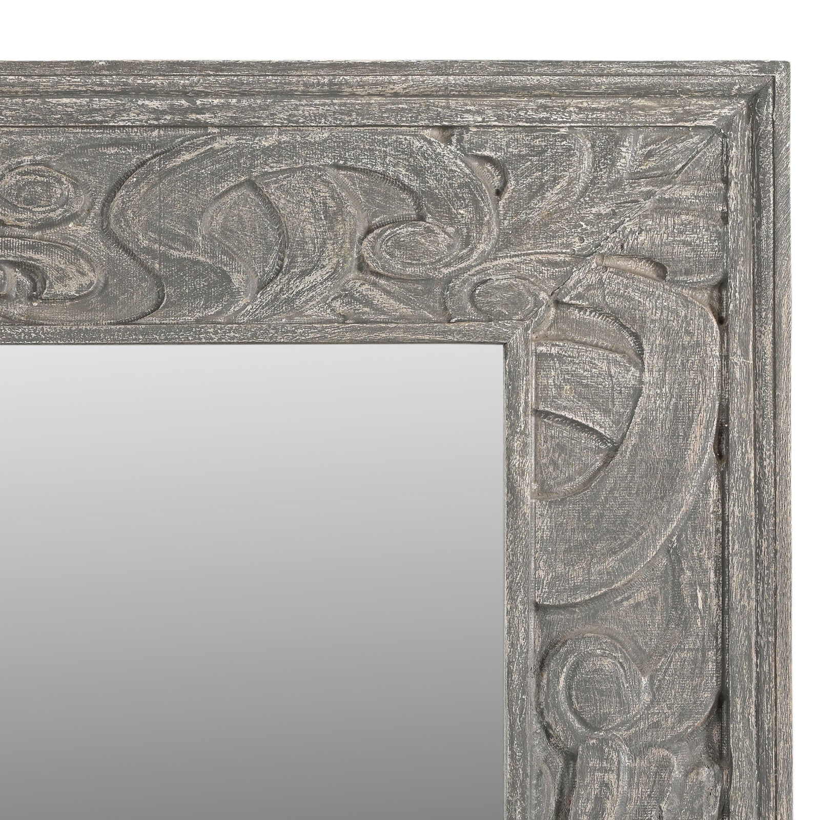 Large Hand-Carved Wooden Full-Length  Floor Wall Mirror