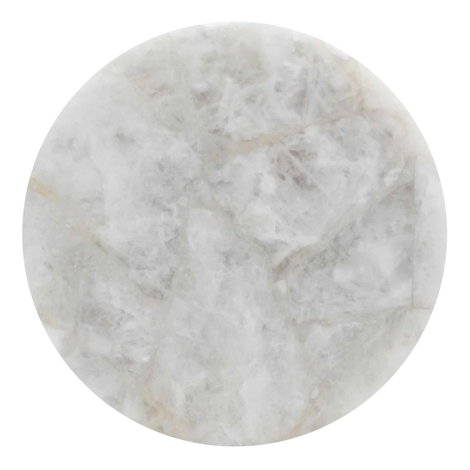 Luxury White Marble Top Side Table with  Conical Polished Gold Base