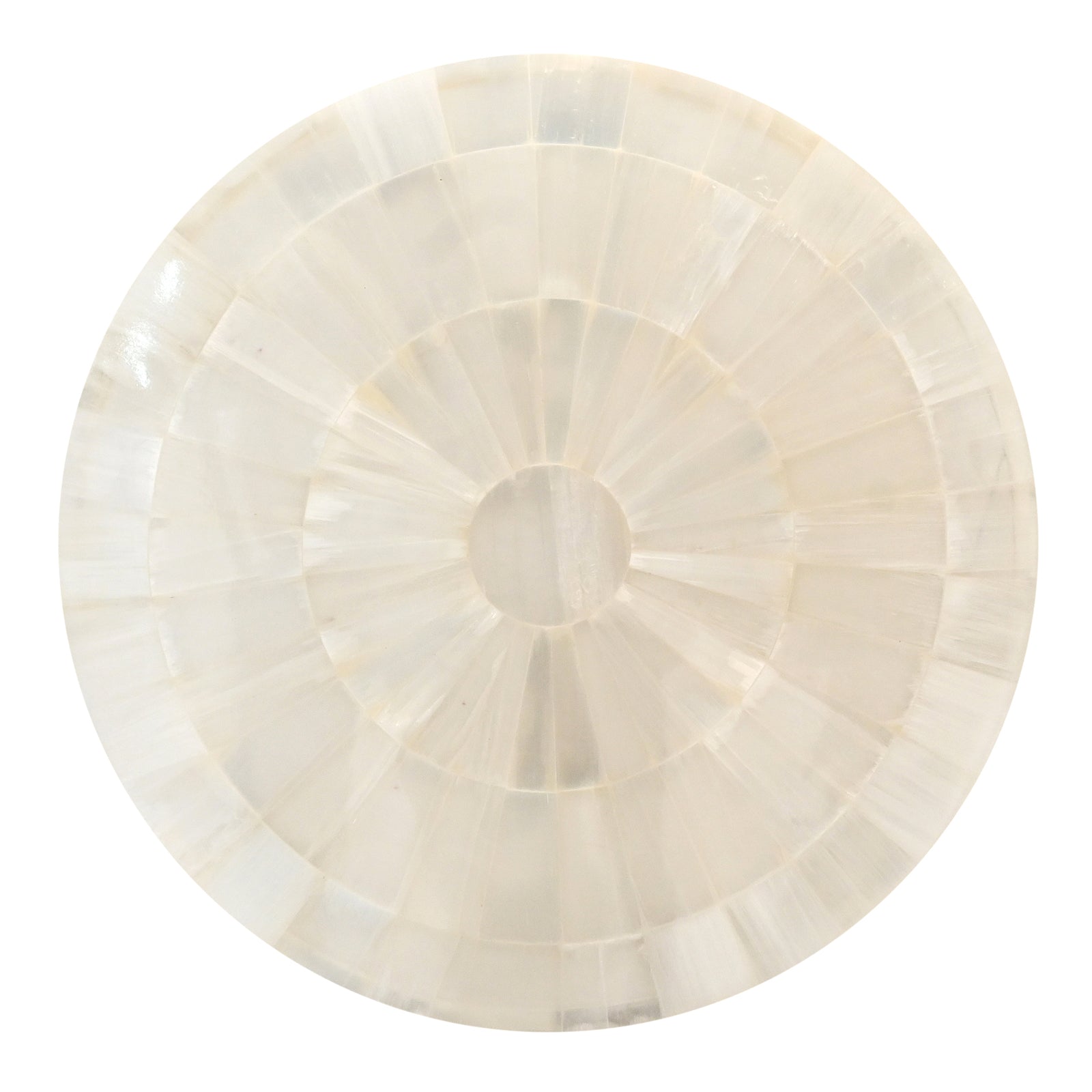 Luxury White Marble Top Side Table with  Conical Polished Gold Base