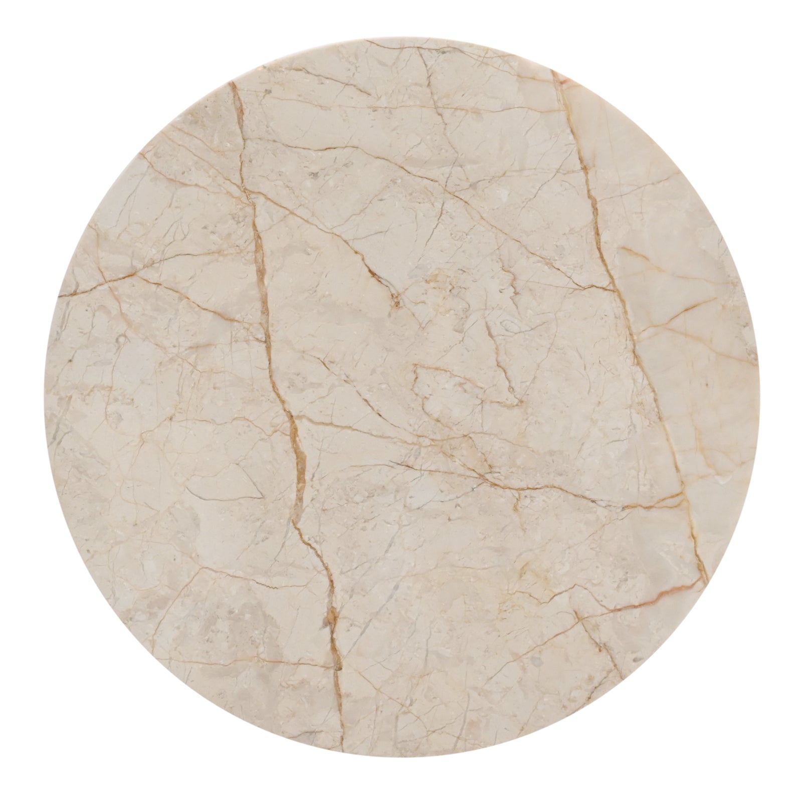 Luxury White Marble Top Side Table with  Conical Polished Gold Base
