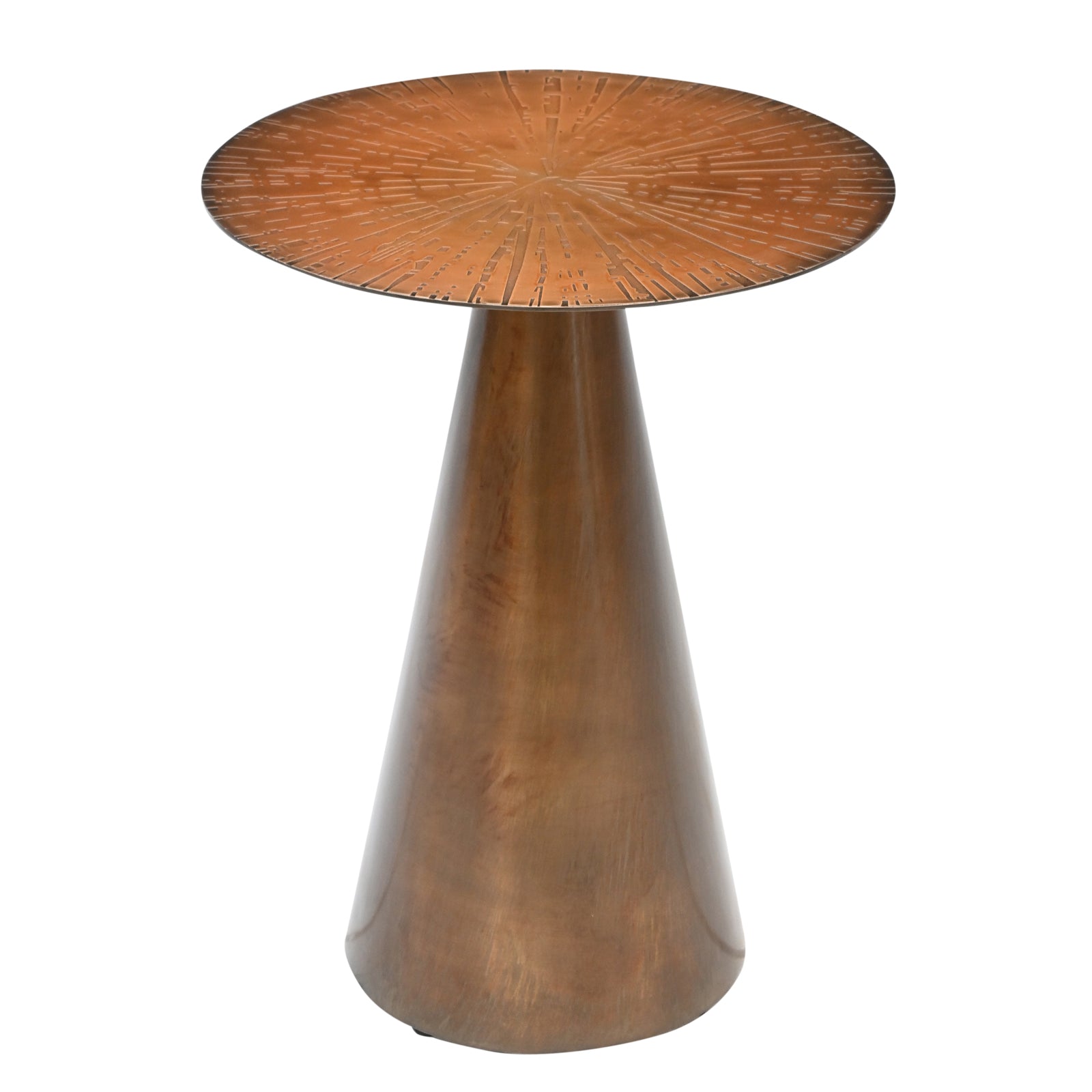 Luxury White Marble Top Side Table with  Conical Polished Gold Base
