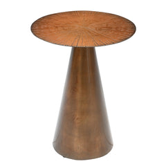 Luxury White Marble Top Side Table with  Conical Polished Gold Base