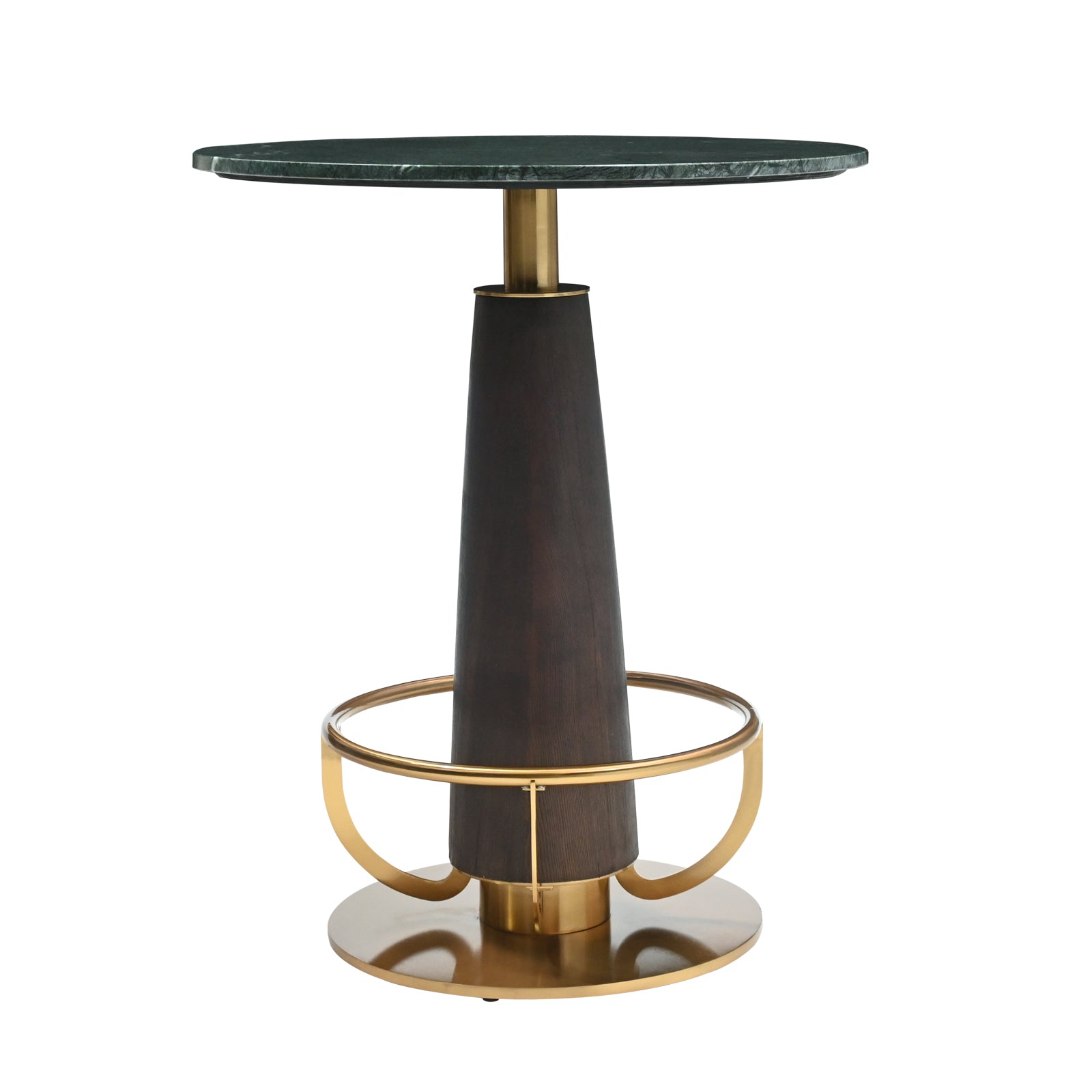 Round Bar Table – Panther Emerald Look & Gold Base | Furniba