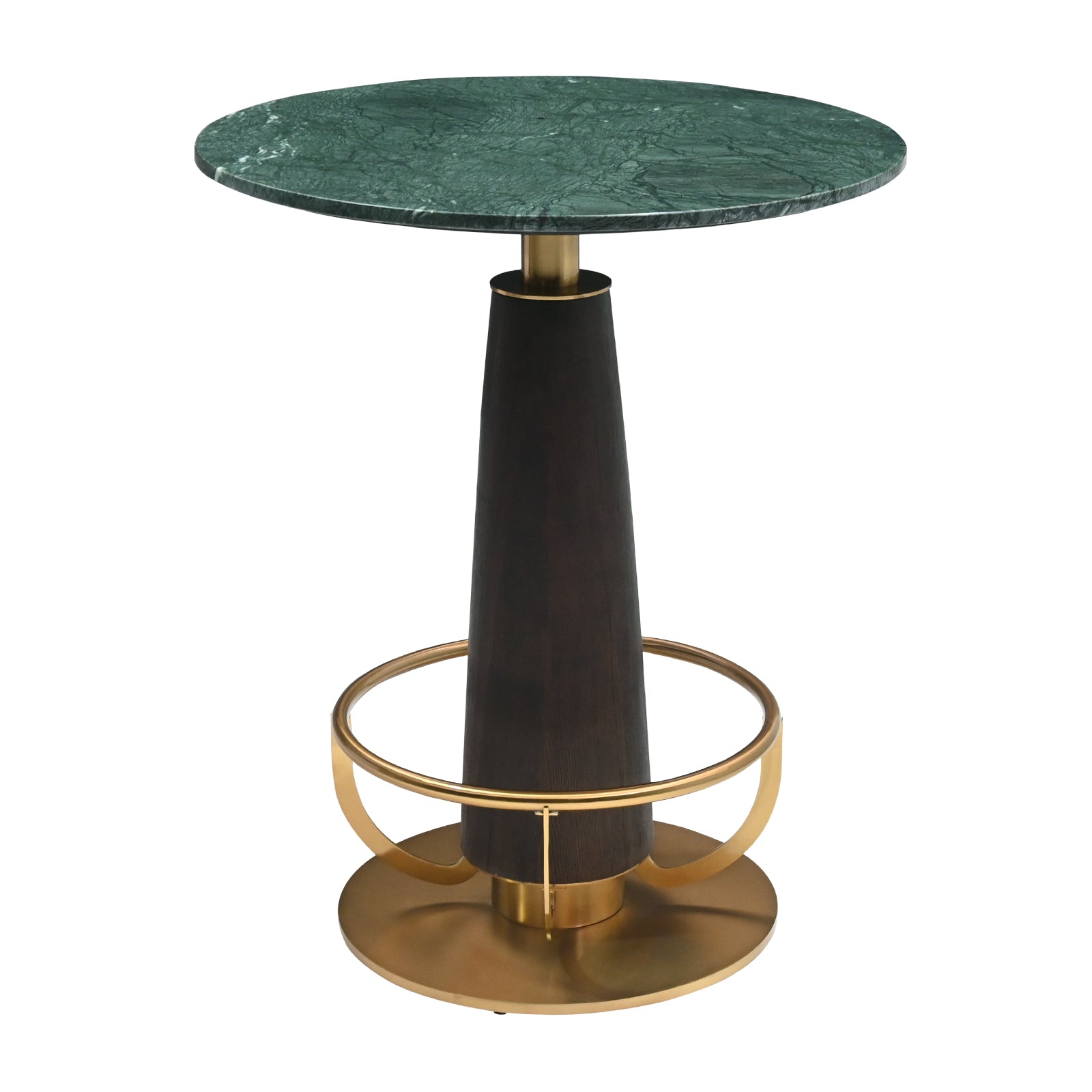 Round Bar Table – Panther Emerald Look & Gold Base | Furniba