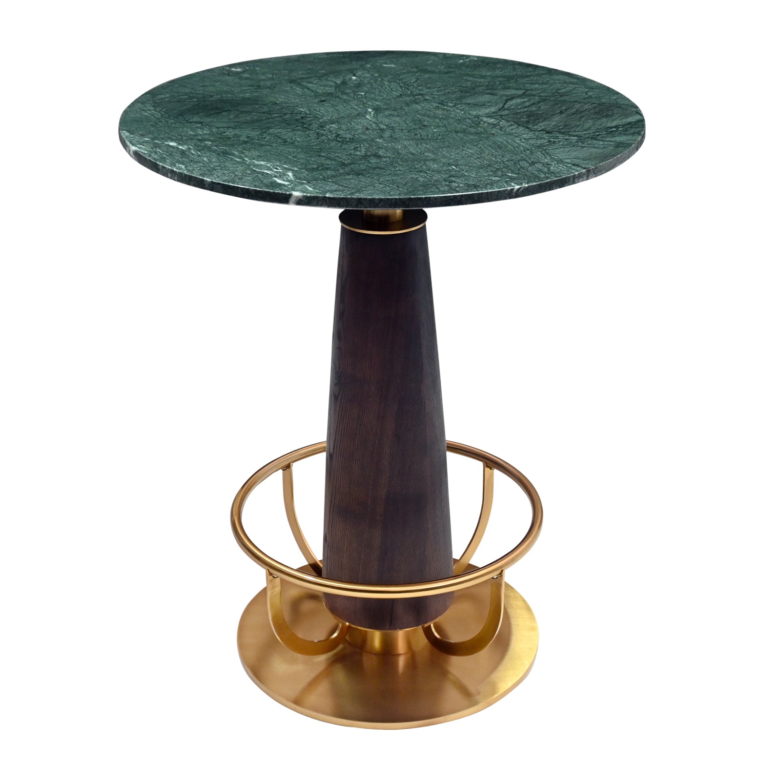Round Bar Table – Panther Emerald Look & Gold Base | Furniba
