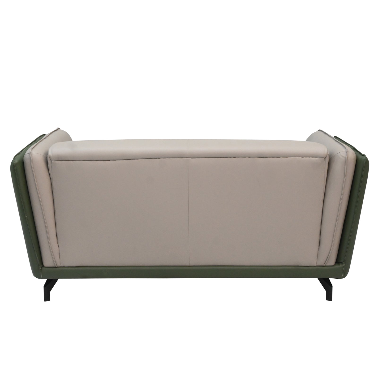 Modern Dual-Tone Fabric & Leatherette Sofa Set (Beige & Olive Green)