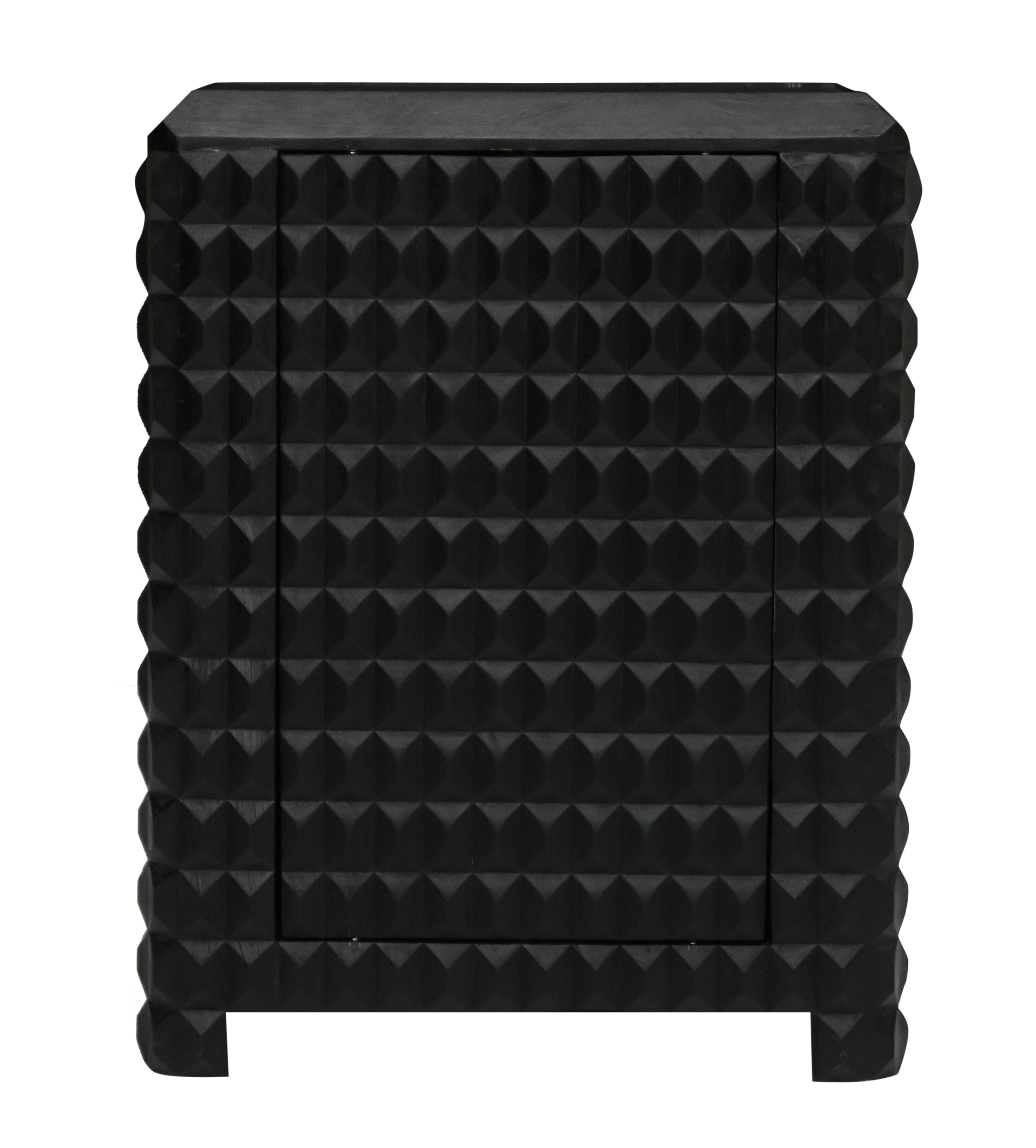Wooden Bar Cabinet with 3D Diamond Carved Doors | Furniba