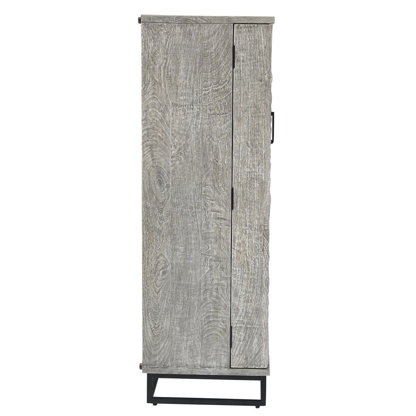 Bar Cabinet with Wine Rack, Carved Wooden Doors & LED | Furniba