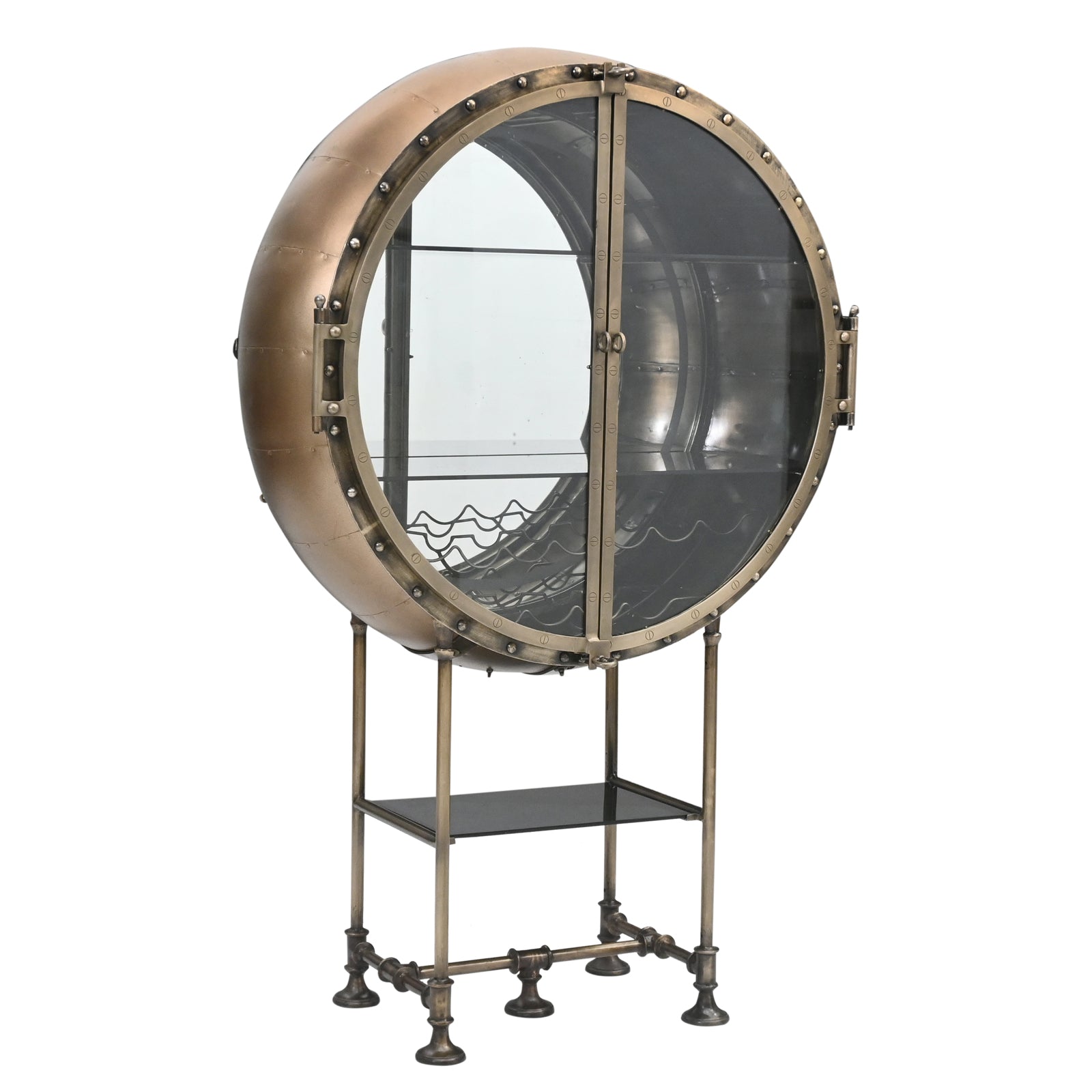 Wine Cabinet – Industrial Porthole with LED Light | Furniba