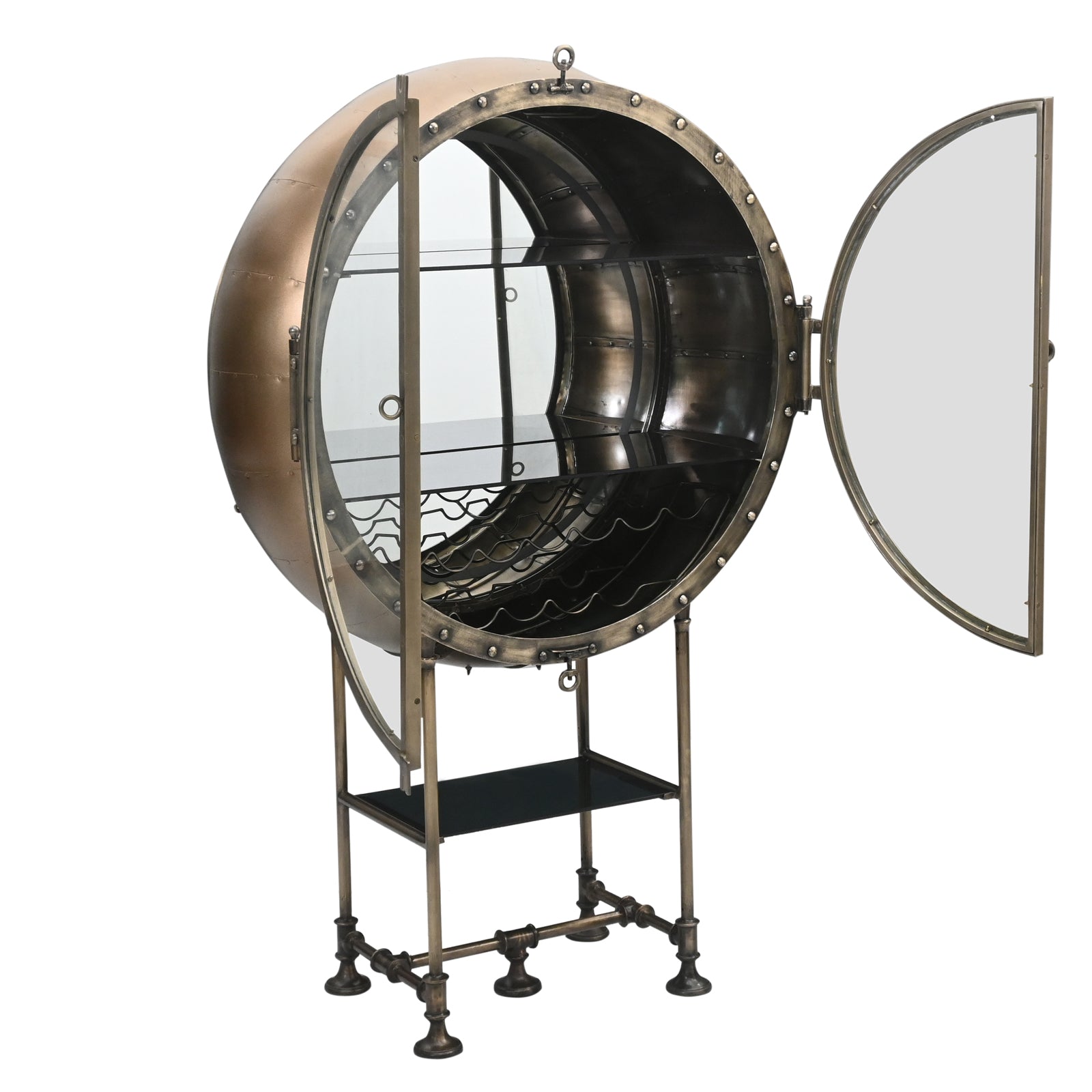 Wine Cabinet – Industrial Porthole with LED Light | Furniba