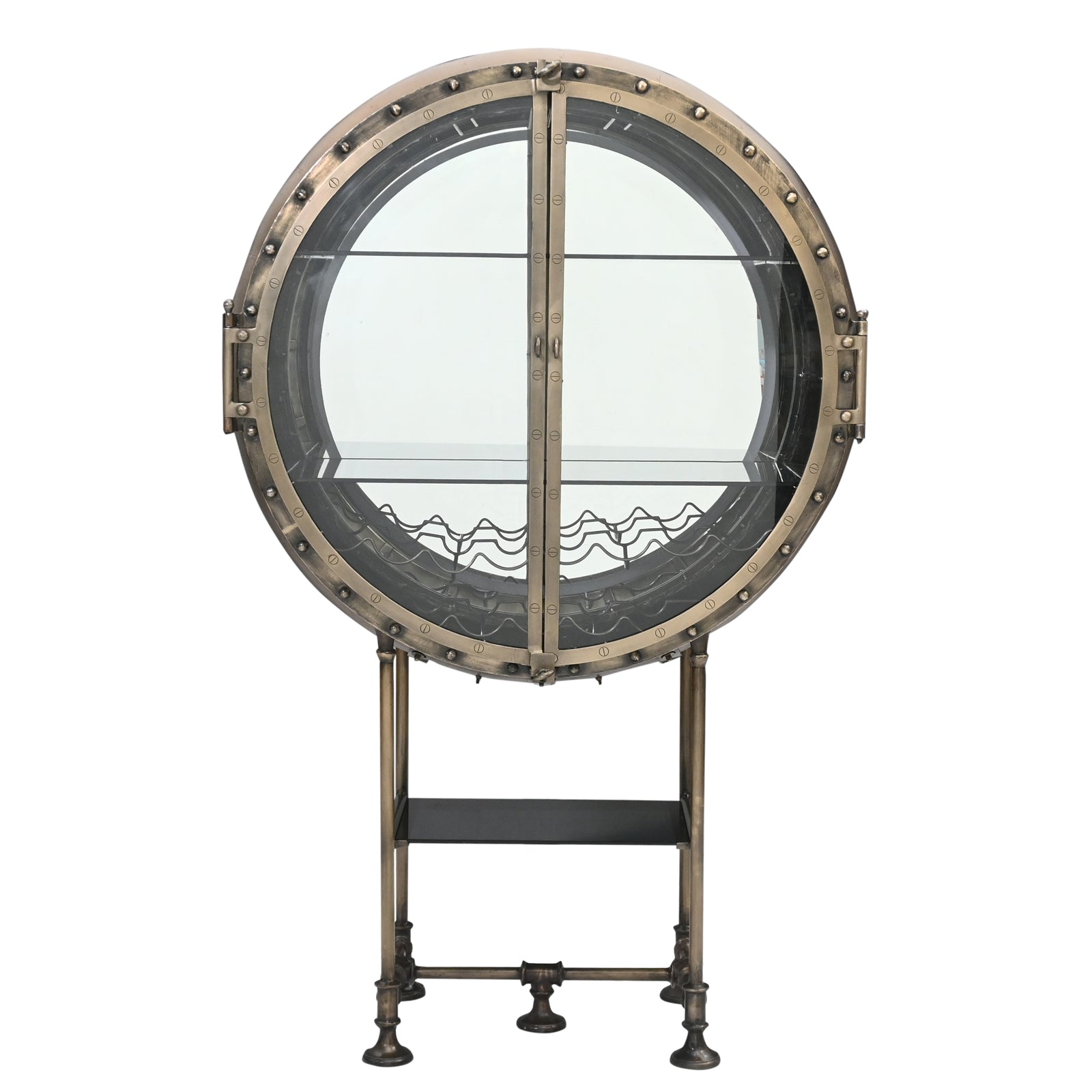 Wine Cabinet – Industrial Porthole with LED Light | Furniba