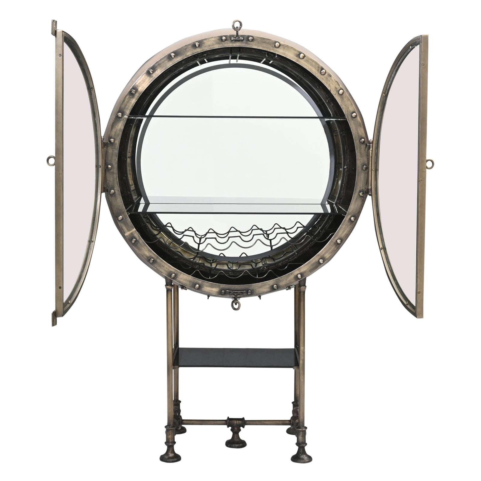 Wine Cabinet – Industrial Porthole with LED Light | Furniba