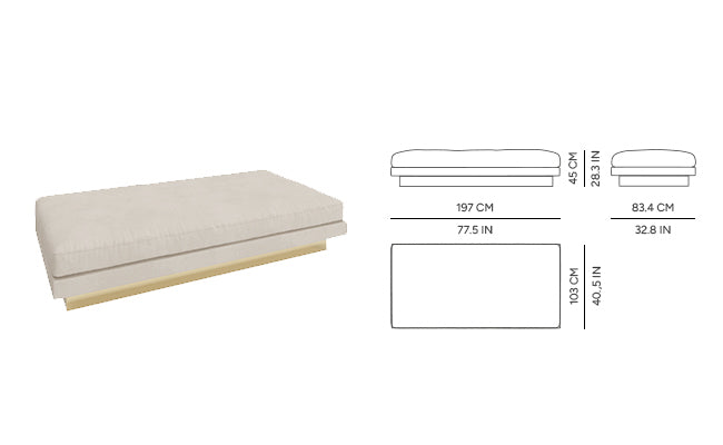 "Luxury Modern Beige Sectional Sofa  with Artistic Gold Side Accent"