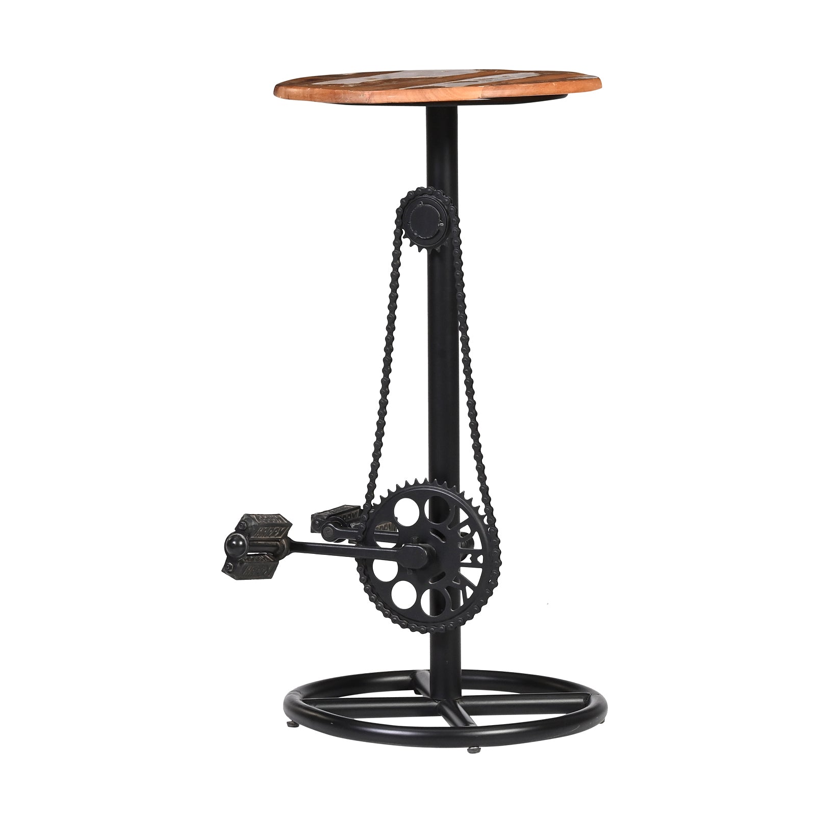 Buy Cycle Bar Stool Online India – Wood & Leather Seat | Furniba