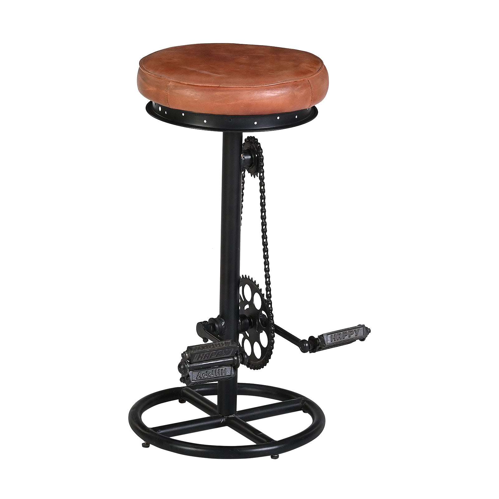 Buy Cycle Bar Stool Online India – Wood & Leather Seat | Furniba