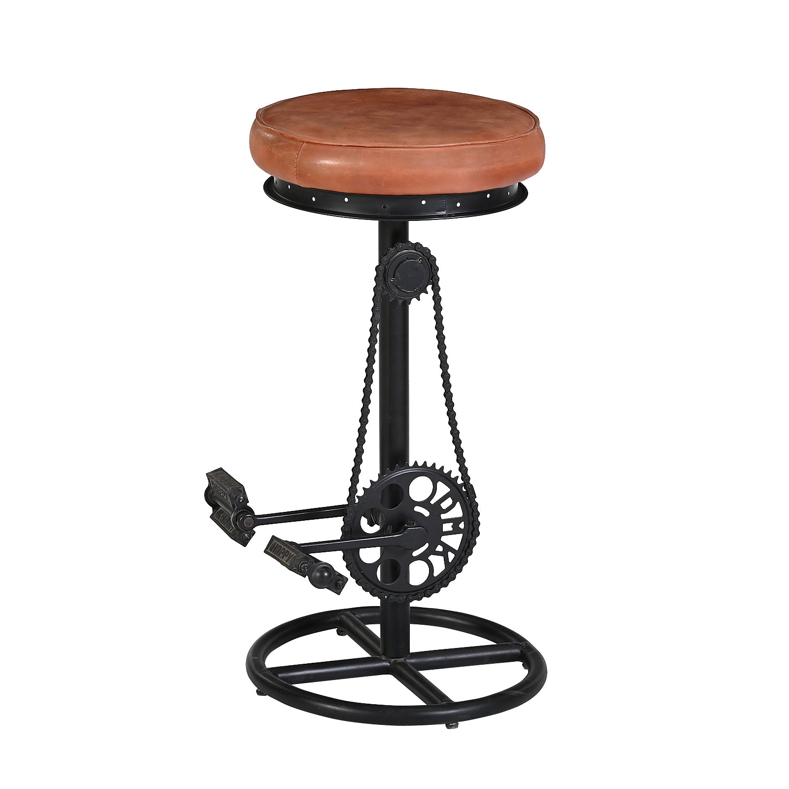 Buy Cycle Bar Stool Online India – Wood & Leather Seat | Furniba