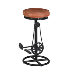 Buy Cycle Bar Stool Online India – Wood & Leather Seat | Furniba