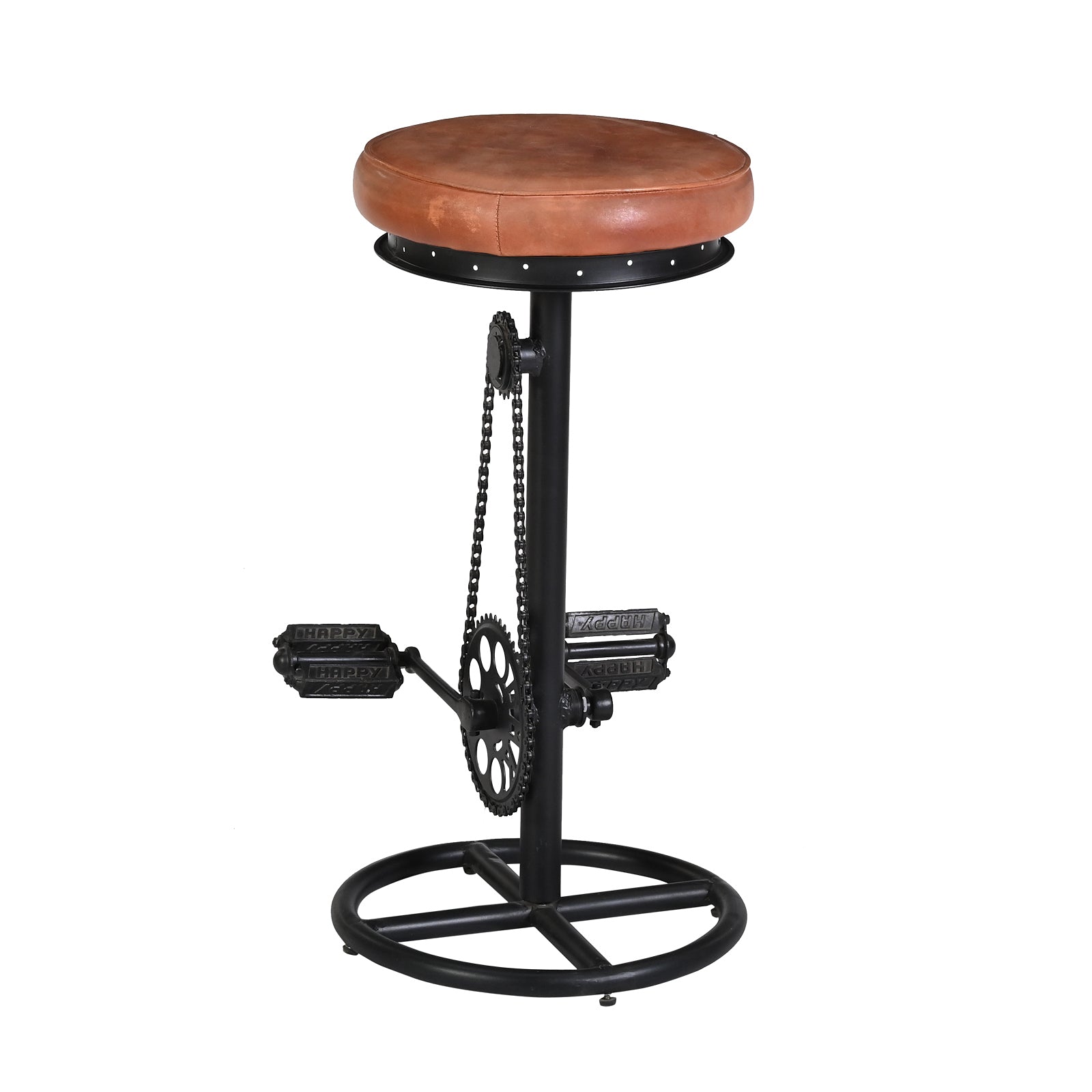 Buy Cycle Bar Stool Online India – Wood & Leather Seat | Furniba