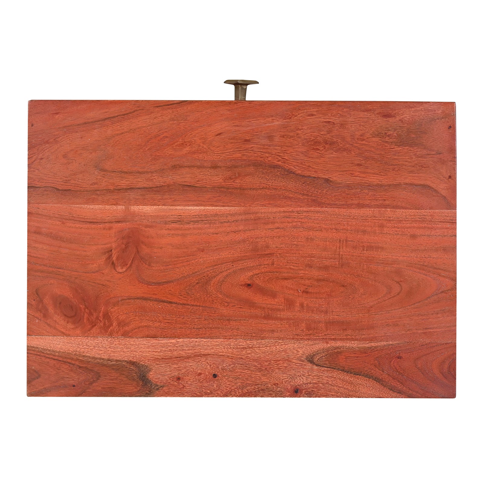 Modern Wooden Nightstand with Brass  Inlay and Gold Metal Base