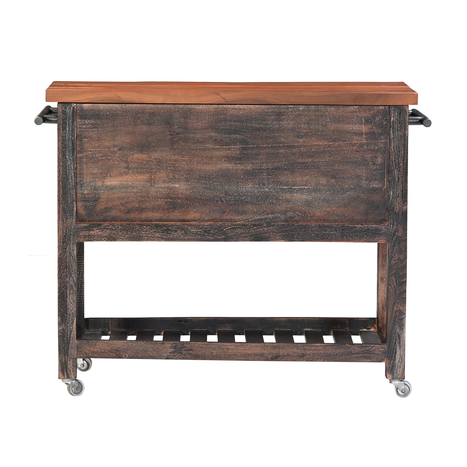 Wooden Kitchen Trolley with 4 Drawers & Open Shelf | Furniba