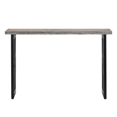 Industrial Grey Wooden Console Table with  Geometric Black Metal Legs