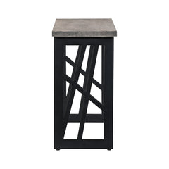 Industrial Grey Wooden Console Table with  Geometric Black Metal Legs